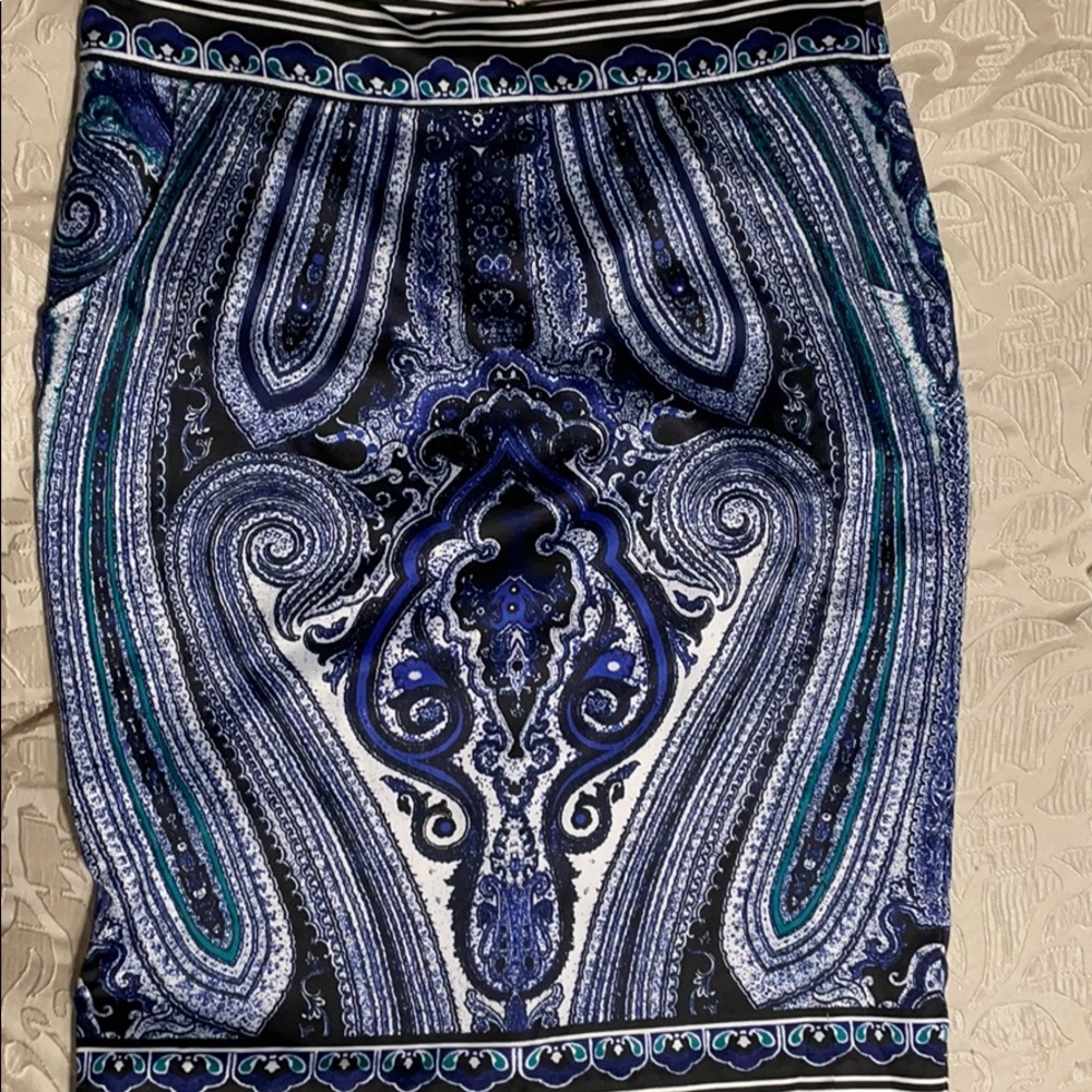 Macy's I-N-C Women's Black & Blue Pencil Skirt 4 - Picture 10 of 10